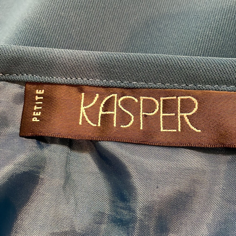KASPER petite teal colored pencil skirt, size 14P. Fully lined. Great condition. - Picture 9 of 13